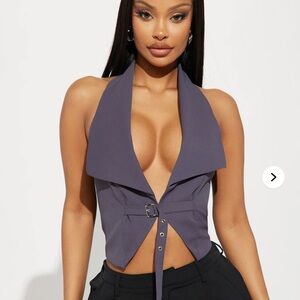 Women's charcoal Halter Top